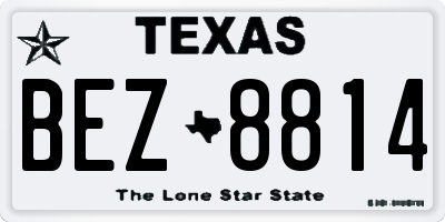 TX license plate BEZ8814