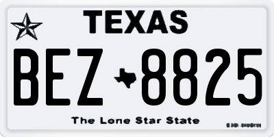 TX license plate BEZ8825