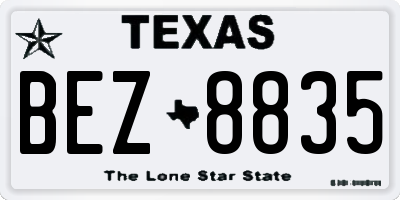 TX license plate BEZ8835