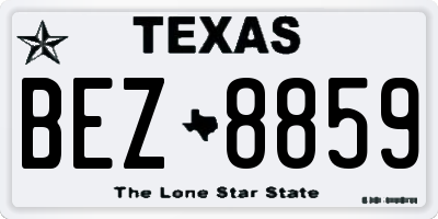TX license plate BEZ8859
