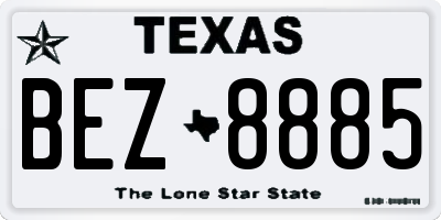 TX license plate BEZ8885