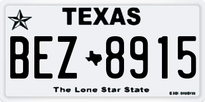 TX license plate BEZ8915