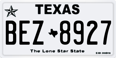 TX license plate BEZ8927