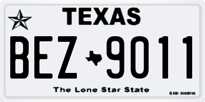 TX license plate BEZ9011