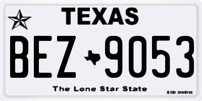TX license plate BEZ9053