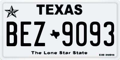 TX license plate BEZ9093