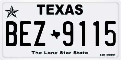 TX license plate BEZ9115