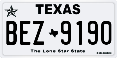 TX license plate BEZ9190