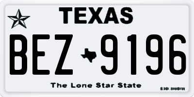 TX license plate BEZ9196