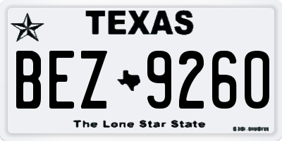 TX license plate BEZ9260