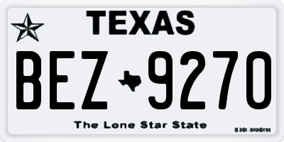 TX license plate BEZ9270