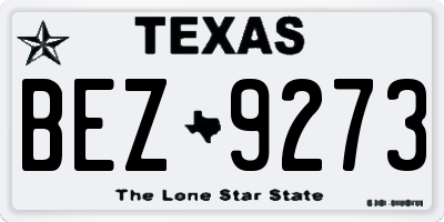 TX license plate BEZ9273