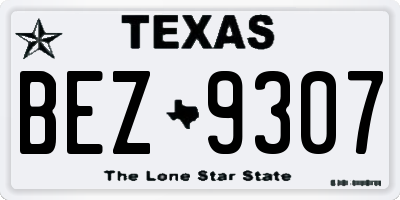 TX license plate BEZ9307
