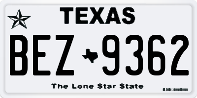 TX license plate BEZ9362