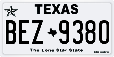 TX license plate BEZ9380