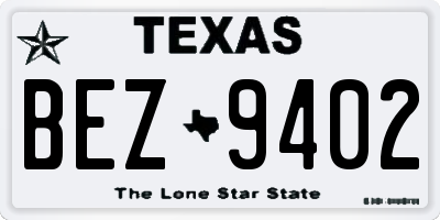 TX license plate BEZ9402