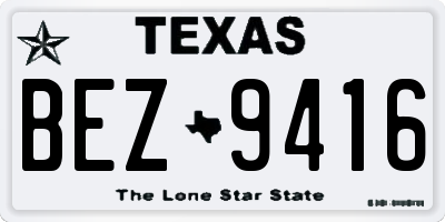 TX license plate BEZ9416