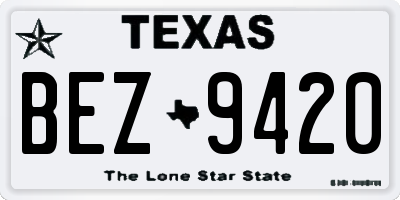 TX license plate BEZ9420