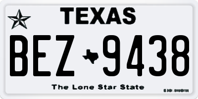TX license plate BEZ9438