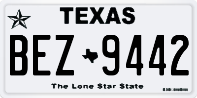 TX license plate BEZ9442