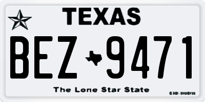 TX license plate BEZ9471