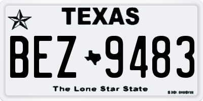 TX license plate BEZ9483