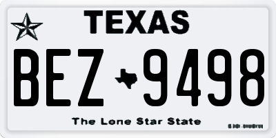 TX license plate BEZ9498
