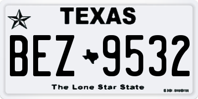 TX license plate BEZ9532