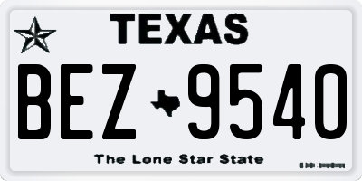 TX license plate BEZ9540