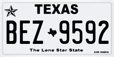 TX license plate BEZ9592