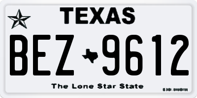TX license plate BEZ9612