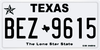 TX license plate BEZ9615