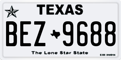 TX license plate BEZ9688