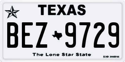 TX license plate BEZ9729