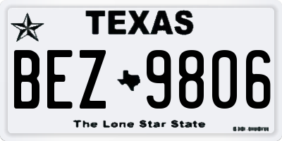 TX license plate BEZ9806