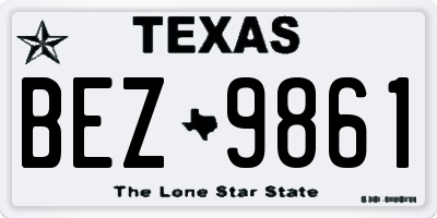 TX license plate BEZ9861