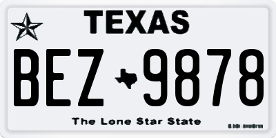 TX license plate BEZ9878