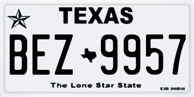 TX license plate BEZ9957
