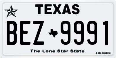 TX license plate BEZ9991