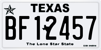 TX license plate BF12457