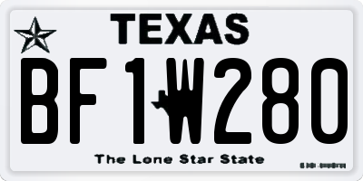 TX license plate BF1W280