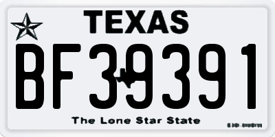 TX license plate BF39391