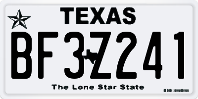 TX license plate BF3Z241