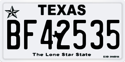 TX license plate BF42535