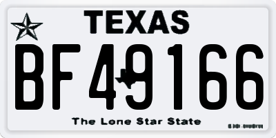 TX license plate BF49166