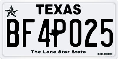 TX license plate BF4P025