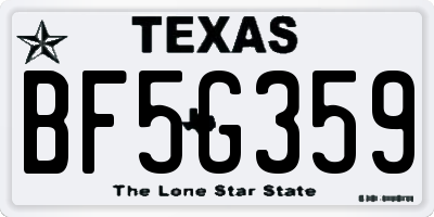 TX license plate BF5G359