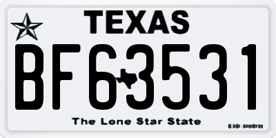 TX license plate BF63531