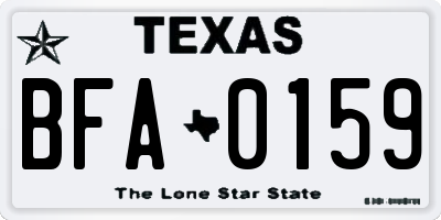 TX license plate BFA0159