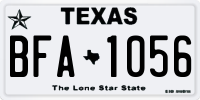 TX license plate BFA1056